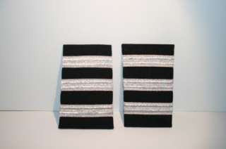   pilot epaulets epauletes silver black 3 bar Tapered Not blue gold