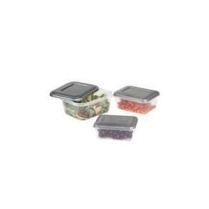  Food Storage Containers with Lid 3 Piece Set/ Lid May Vary 