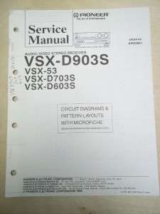 Pioneer Service Manual~VSX D903S/53/703s/603S A/V Receiver~Original 