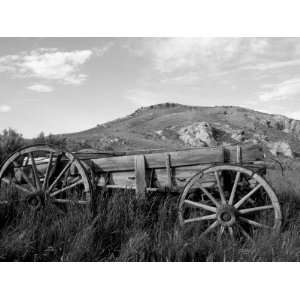 Old Wood Wagon near Mining Ghost Town at Bannack State Park, Montana 