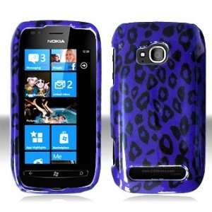  Nokia 710 Lumia (T Mobile) Purple Black Leopard Case Cover 