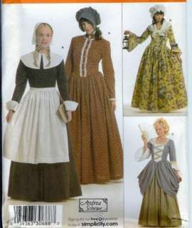 Simplicity Prairie Costume Sewing Pattern Bonnet Dress  