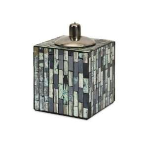   Blue Mosaic Glass Square Decorative Table Top Oil Lamp