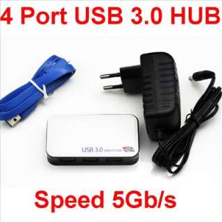 HI Speed 4 Port USB 3.0 HUB Power Adapter F MAC Win 7  