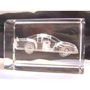  Nascar Number 8 Race Car Laser Art Crystal Paperweight 