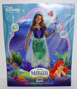 Disney Ariel Mermaid Prestige Dress Up Pretend Play Costume Child 4 6X 