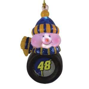  Jimmie Johnson NASCAR Light Up Acrylic Snowman Ornament (3 