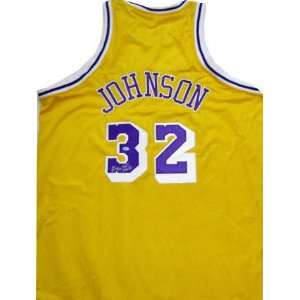  Lakers Autographed Yellow Throwback Custom Jersey