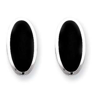  Onyx Non pierced Earrings in Sterling Silver Jewelry