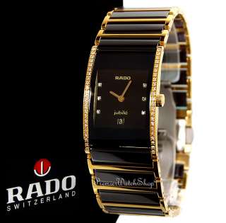 RADO INTEGRAL SUPER JUBILE R20752752 BLACK/GOLD MID SIZE DIAMOND WATCH 