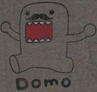 DOMO Mustache T Shirt Mens Size MEDIUM M Distressed Tee Shirt NEW Domo 