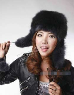 2012 new real fox fur 7 color Ushanka Bomber hat cap  