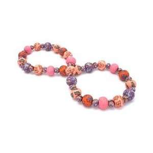  Orange Bliss Retired Large Bead Necklace All Clay 