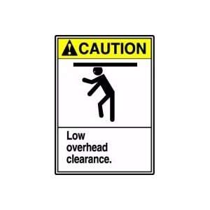  CAUTION LOW OVERHEAD CLEARANCE (W/GRAPHIC) Sign   10 x 7 