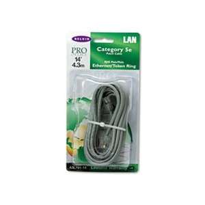   Snagless Patch Cable, RJ45 Connectors, 14 ft., Gray