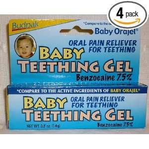  Budpak Baby Teething Pain Medicine, Gel 0.5 Oz / 14 G 