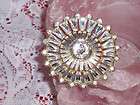 Vintage Givenchy Exquisite PavT Crystal Goldtn Brooch  