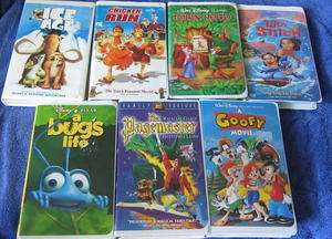 LOT Disney VHS Movie VCR Video Tape Stitch Goofy Robin Hood Ice Age 