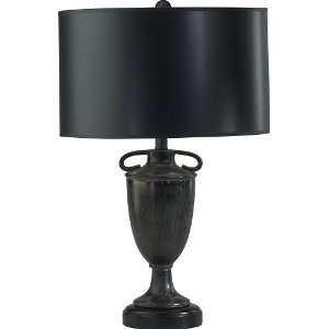   Ceramic Table Lamp with Black Paper Shade 02576
