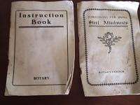   Sewing 1916 Rotary Instruction + Parts Booklets manual sewing machine