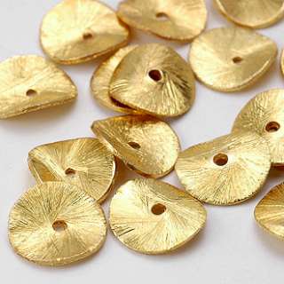HIZE BV138 Vermeil Gold Plated 24 WAVY DISC Beads 10mm  