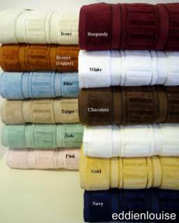 pieces Egyptian Cotton Bath Towel Set Stripes; SEVERAL COLORS 