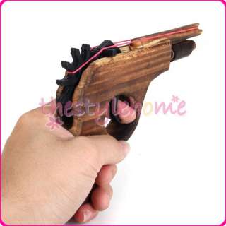 Wooden Rifle Rubber Band Hand Gun Shooter Shooting Toy  