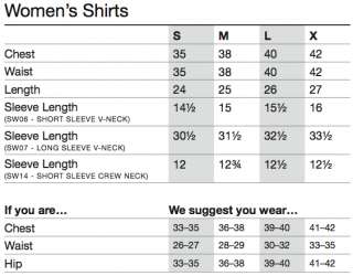 Top of Page Sizing Chart   All Mens Shirts by Sport Science