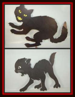 Halloween Vintage Diecut Cut Out Decoration BLACK CAT 2  