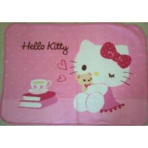  Hello Kitty Pink Bear Plush Fleece Throw Blanket 