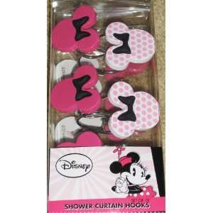 Disney Minnie Mouse Shower Curtain Hooks Set 12 Pink w/Dots  