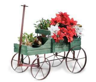   Holiday Wooden Amish Country Wagon Seasonal / Plant Display  