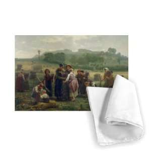  Harvesting Poppies in Picardy, 1860 (oil on   Tea Towel 