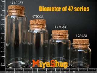 500pcs Clear Glass Bottle Vial Cork 65ml 379027  