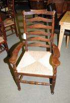 Oak Ladderback Farmhouse Kitchen Chairs Chair  