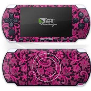 Design Skins for Sony PSP Slim & Lite   Dark Pink Embroidery Design 