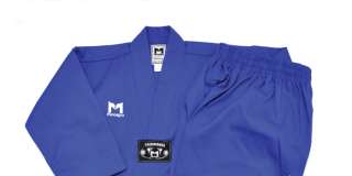 MOOSPO]TKD TaeKwonDo uniforms uniform MASTER DOBOK BLUE+BLACK BELT 