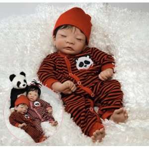  Panda Twin   Boy, 17 Asian Baby Doll, Lifelike, Realistic 