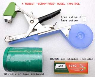   TAPETOOL TAPENER MACHINE~+10 rolls tape+staples+Extra Blade  