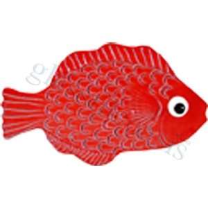  Mini Red Tropical Fish Pool Accents Red Pool Glossy Ceramic 