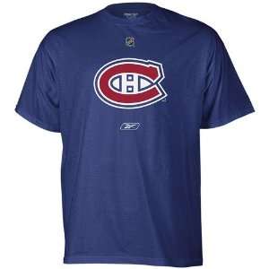  Reebok Montreal Canadiens Navy Blue Primary Logo T shirt 