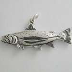 Trout Lapel Pin, Tie Tac, Charm, Earrings, Necklace ~ Sterling Silver 