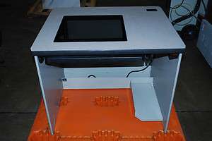 Glass Top Downview Privacy Desk Student Computer 36x30x30 