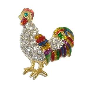  Jewelry Pin   Crystal Rooster Tac Pin Jewelry