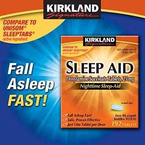   Sleep Aid 25 mg 2 btls x 96  192 Tabs UNISOM 096619366774  