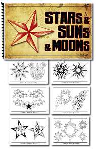 Tattoo Supplies reference book flash Stars Suns Moons  