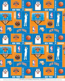 New York Knicks NBA Basketball Team Print Fleece Fabric  
