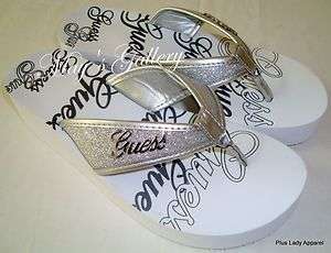 GUESS Thongs Flip Flop Slppers Sandals Shoes High Heel Flops NWT sz 8 