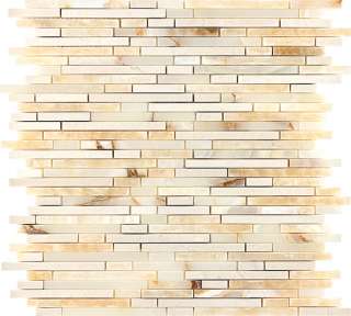   Bathroom Stone Bullet Honey & White Onyx, & Crema Marfil Mosaic Tile