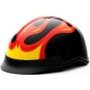  Half Helmet Scooter Moped Motorcycle Flame, Small 